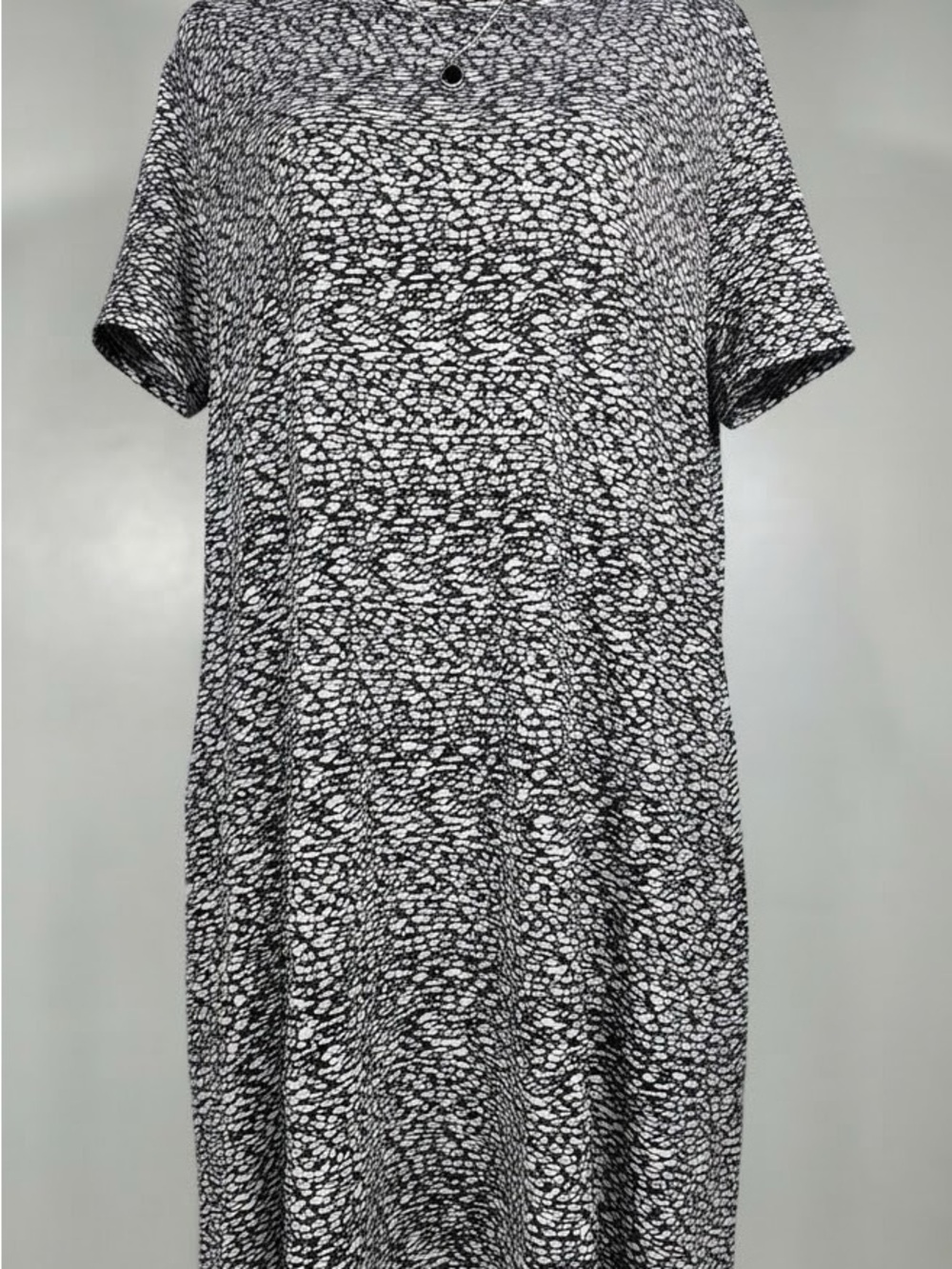 Apt 9 Black & White Printed Short Sleeve Women’s Dress